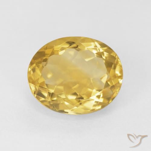 4.77ct 天然 中金 黄水晶, 椭圆形, VVS-VS