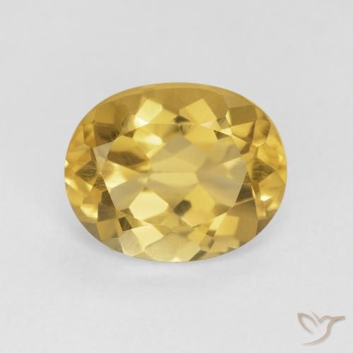 4.09ct 天然 中金 黄水晶, 椭圆形, VVS-VS