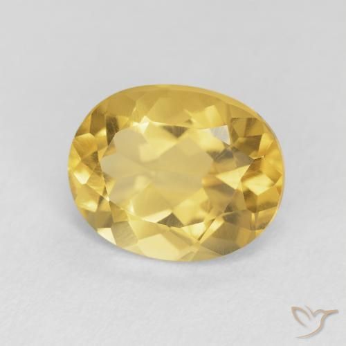 4.09克拉天然黄水晶，椭圆形，VVS-VS