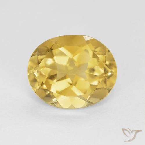 4.08ct 天然 中金 黄水晶, 椭圆形, VVS-VS