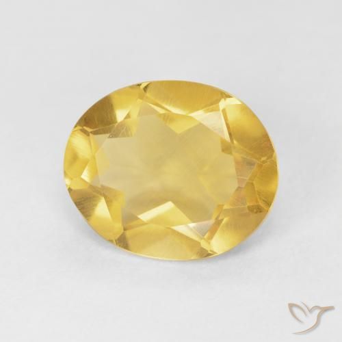 3.92克拉天然黄水晶，椭圆形，VVS-VS