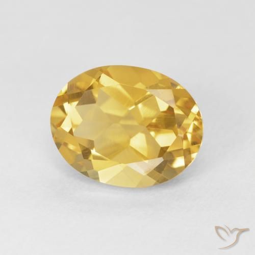 3.88克拉天然黄水晶，椭圆形，VVS-VS