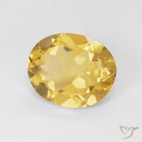 3.97克拉天然黄水晶，椭圆形，VVS-VS