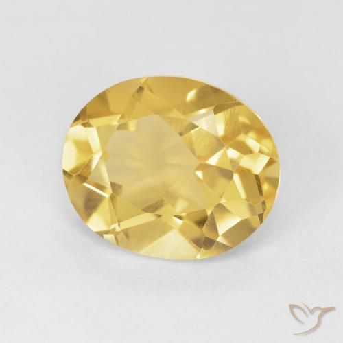 4.39克拉天然黄水晶，椭圆形，VVS-VS