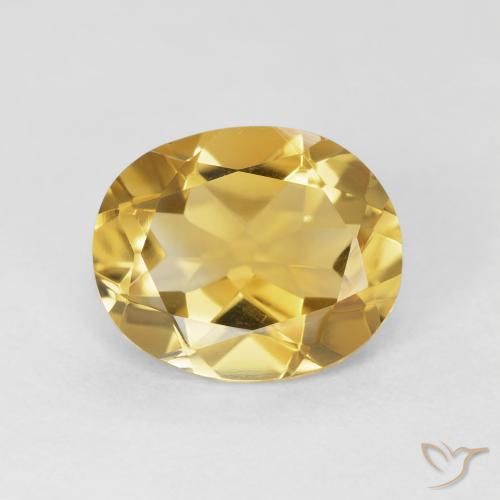 3.84ct 天然 金色 黄水晶, 椭圆形, VVS