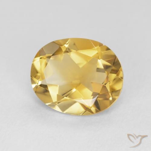 3.84克拉天然黄水晶，椭圆形，VVS