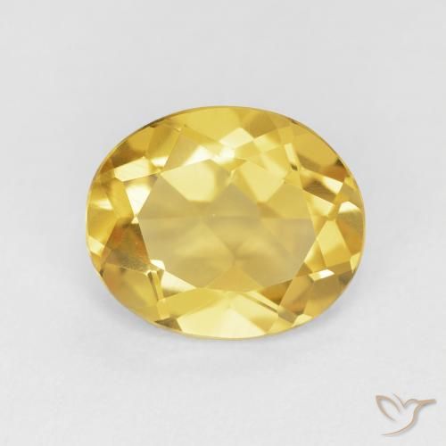 3.94ct 天然 金色 黄水晶, 椭圆形, VVS