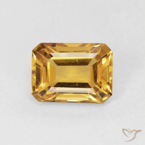 1.52ct 天然 中橙金 黄水晶, 祖母绿式切割, VVS-VS