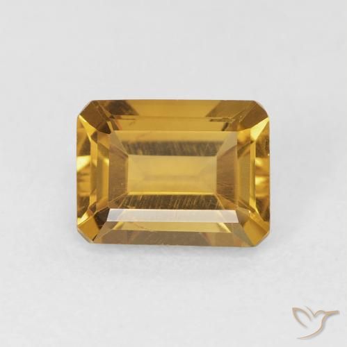 1.54ct 天然 深金 黄水晶, 祖母绿式切割, VS