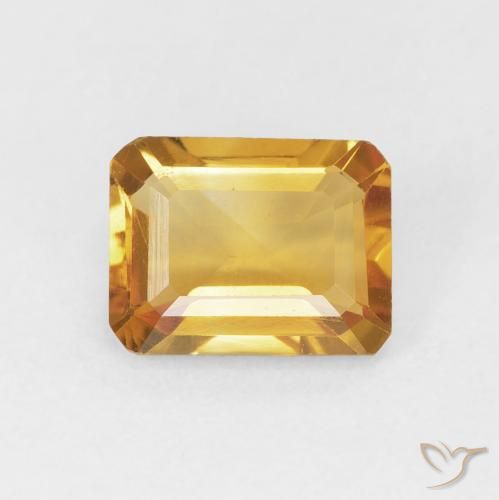 1.42ct 天然 中橙金 黄水晶, 祖母绿式切割, VVS-VS