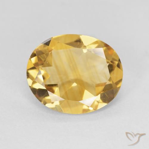 3.89ct 天然 深金 黄水晶, 椭圆形, VVS-VS