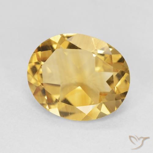 3.89克拉天然黄水晶，椭圆形，VVS-VS