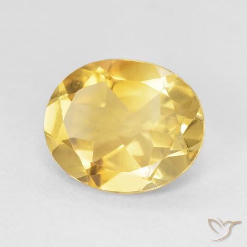 4.13克拉天然黄水晶，椭圆形，VVS-VS
