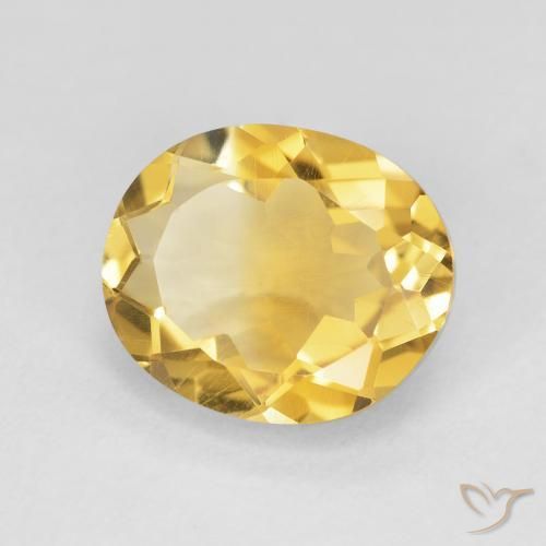 4.44克拉天然黄水晶，椭圆形，VVS-VS
