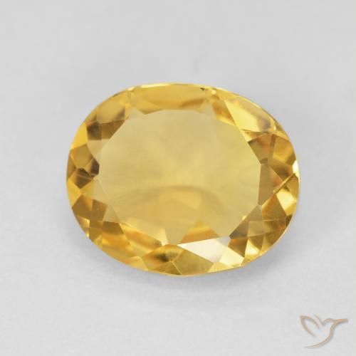 3.98克拉天然黄水晶，椭圆形，VVS-VS