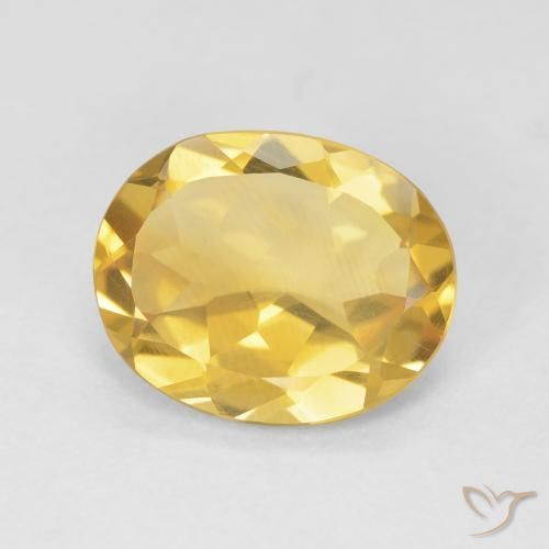 3.34克拉天然黄水晶，椭圆形，VVS-VS