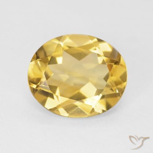 4.23ct 天然 金色 黄水晶, 椭圆形, VVS-VS