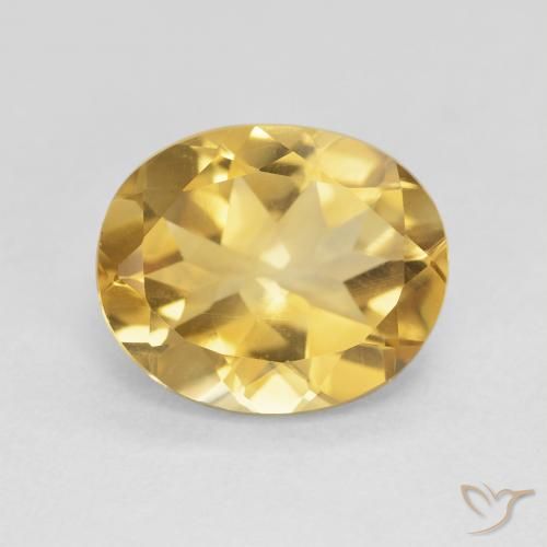 3.95ct 天然 金色 黄水晶, 椭圆形, VVS-VS