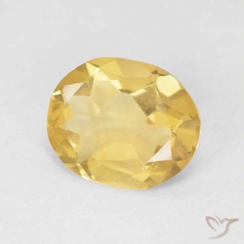 2.96克拉天然黄水晶，椭圆形，VVS-VS
