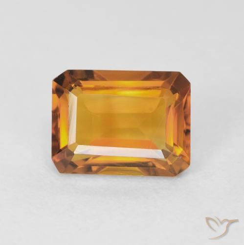 1.68ct 天然 深橙金 黄水晶, 祖母绿式切割, VVS