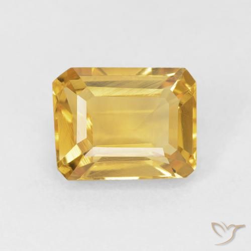 1.80ct 天然 亮金 黄水晶, 祖母绿式切割, VVS