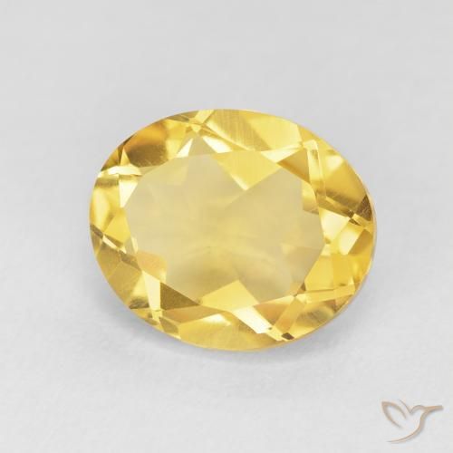 4.34克拉天然黄水晶，椭圆形，VVS-VS
