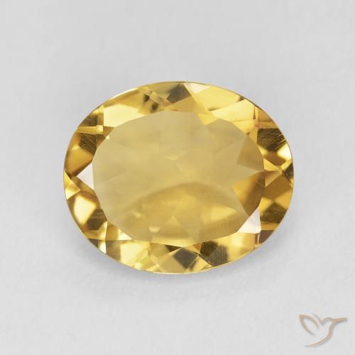 3.76ct 天然 金色 黄水晶, 椭圆形, VVS-VS