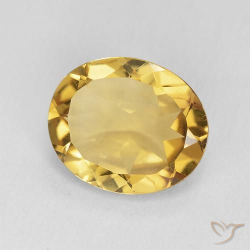 3.76克拉天然黄水晶，椭圆形，VVS-VS