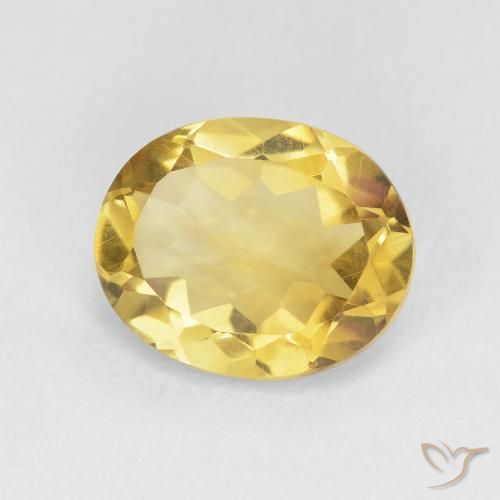 3.87克拉天然黄水晶，椭圆形，VVS-VS