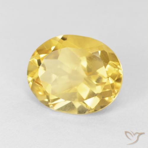 4.24克拉天然黄水晶，椭圆形，VVS-VS