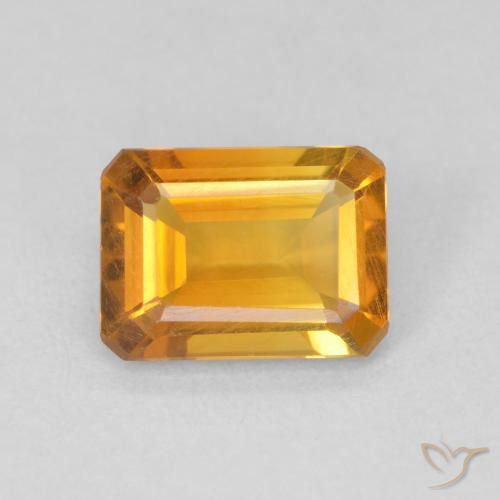 1.13ct 天然 中橙 黄水晶, 祖母绿式切割, VVS-VS