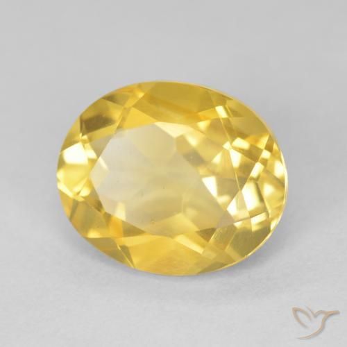 4.43克拉天然黄水晶，椭圆形，VVS-VS