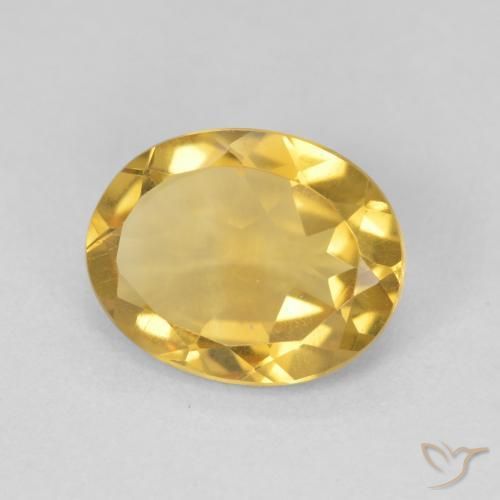 3.15克拉天然黄水晶，椭圆形，VVS