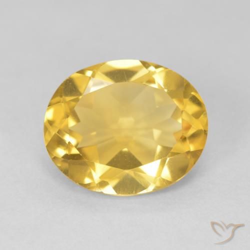 4.08ct 天然 中金 黄水晶, 椭圆形, VVS