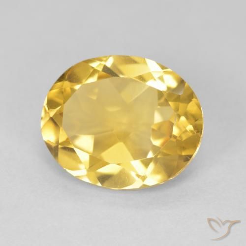 4.08克拉天然黄水晶，椭圆形，VVS