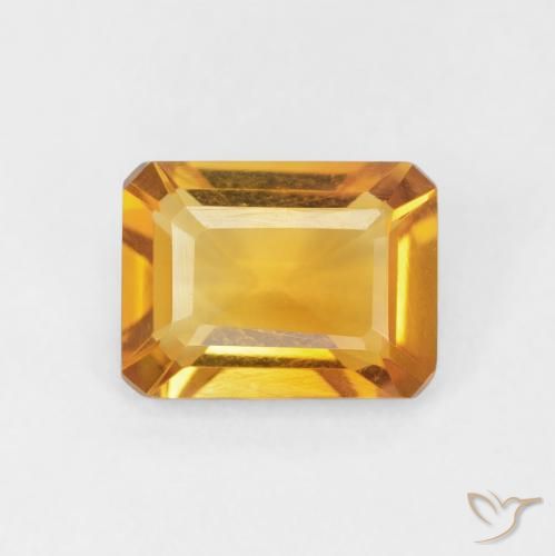 1.32ct 天然 中橙金 黄水晶, 祖母绿式切割, VVS