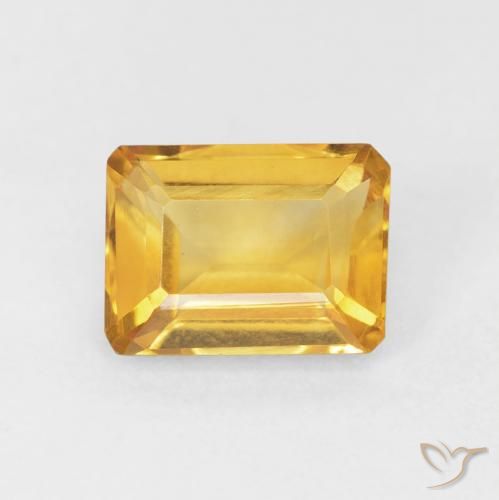 1.55ct 天然 金橙色 黄水晶, 祖母绿式切割, VVS