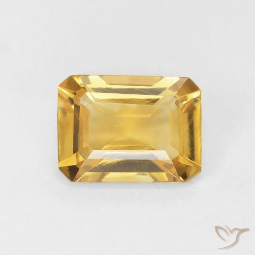 1.37ct 天然 深金 黄水晶, 祖母绿式切割, VVS