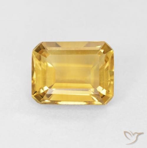 1.57ct 天然 金色 黄水晶, 祖母绿式切割, VVS