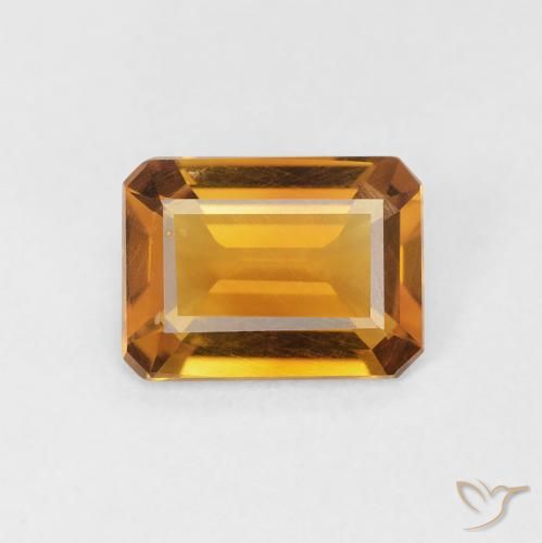 1.10ct 天然 Medium Light-Golden 黄水晶, 祖母绿式切割, VS