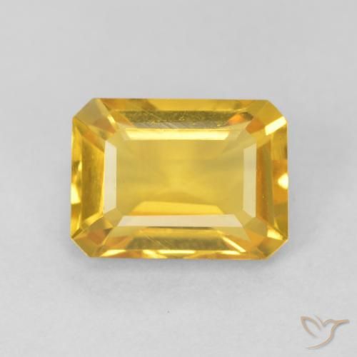 1.56ct 天然 亮金 黄水晶, 祖母绿式切割, VVS