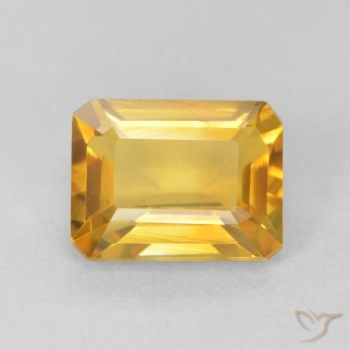 1.51ct 天然 亮金 黄水晶, 祖母绿式切割, VVS