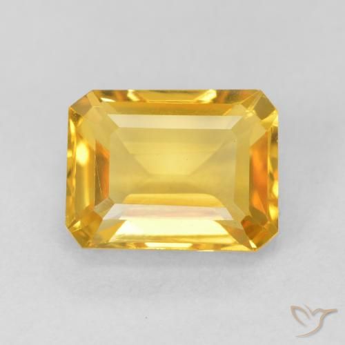 1.78ct 天然 中金 黄水晶, 祖母绿式切割, VVS