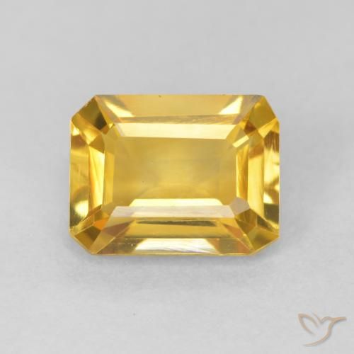 1.42ct 天然 中金 黄水晶, 祖母绿式切割, VVS