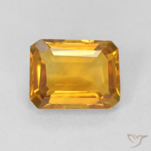 1.52ct 天然 橙金 黄水晶, 祖母绿式切割, VVS