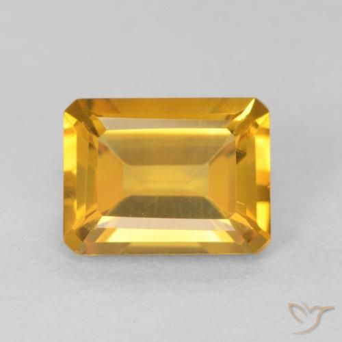 1.54ct 天然 橙金 黄水晶, 祖母绿式切割, VVS