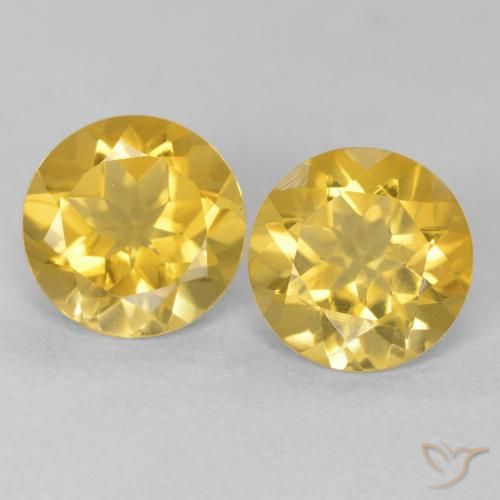 3.39ctw 天然 中金 黄水晶, 圆形的, VVS-VS