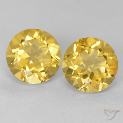 3.92ctw 天然 金橙色 黄水晶, 圆形的, VVS-VS