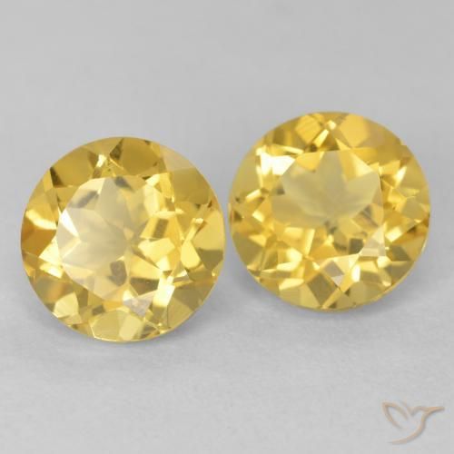 3.92克拉天然黄水晶，圆形的，VVS-VS
