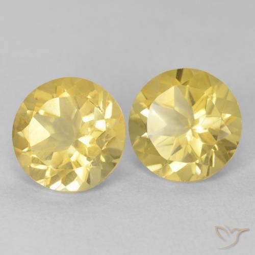 3.64克拉天然黄水晶，圆形的，VVS-VS